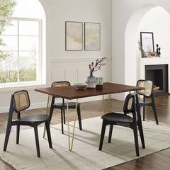 Ardor Gold/Walnut 60" Live Edge Acacia Wood Acacia Wood Dining Table - Ornate Home