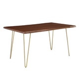 Ardor Gold/Walnut 60" Live Edge Acacia Wood Acacia Wood Dining Table - Ornate Home