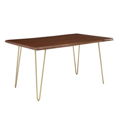 Ardor Gold/Walnut 60" Live Edge Acacia Wood Acacia Wood Dining Table - Ornate Home