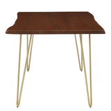 Ardor Gold/Walnut 60" Live Edge Acacia Wood Acacia Wood Dining Table - Ornate Home