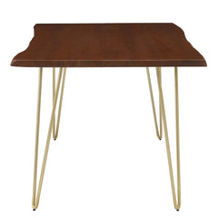 Ardor Gold/Walnut 60" Live Edge Acacia Wood Acacia Wood Dining Table - Ornate Home