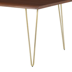 Ardor Gold/Walnut 60" Live Edge Acacia Wood Acacia Wood Dining Table - Ornate Home