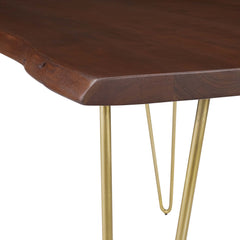 Ardor Gold/Walnut 60" Live Edge Acacia Wood Acacia Wood Dining Table - Ornate Home