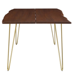 Ardor Gold/Walnut 74" Live Edge Acacia Wood Acacia Wood Dining Table - Ornate Home