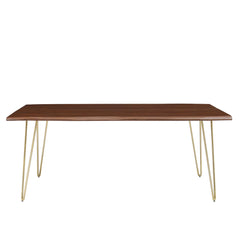 Ardor Gold/Walnut 74" Live Edge Acacia Wood Acacia Wood Dining Table - Ornate Home