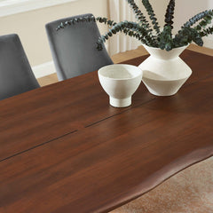 Ardor Gold/Walnut 74" Live Edge Acacia Wood Acacia Wood Dining Table - Ornate Home