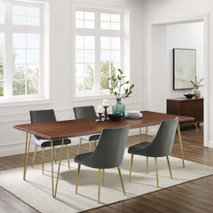 Ardor Gold/Walnut 96" Live Edge Acacia Wood Acacia Wood Dining Table - Ornate Home