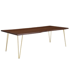 Ardor Gold/Walnut 96" Live Edge Acacia Wood Acacia Wood Dining Table - Ornate Home