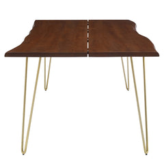 Ardor Gold/Walnut 96" Live Edge Acacia Wood Acacia Wood Dining Table - Ornate Home