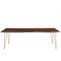 Ardor Gold/Walnut 96" Live Edge Acacia Wood Acacia Wood Dining Table - Ornate Home