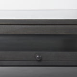 Arelius Black-Brown/Black Rectangular Glass-Top Wood Display Coffee Table - Ornate Home