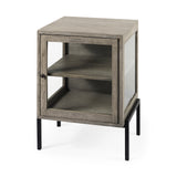 Arelius Gray/Black Wood End/Side Table - Ornate Home