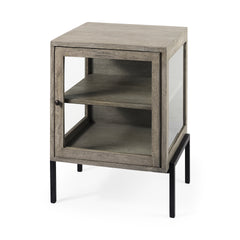 Arelius Gray/Black Wood End/Side Table