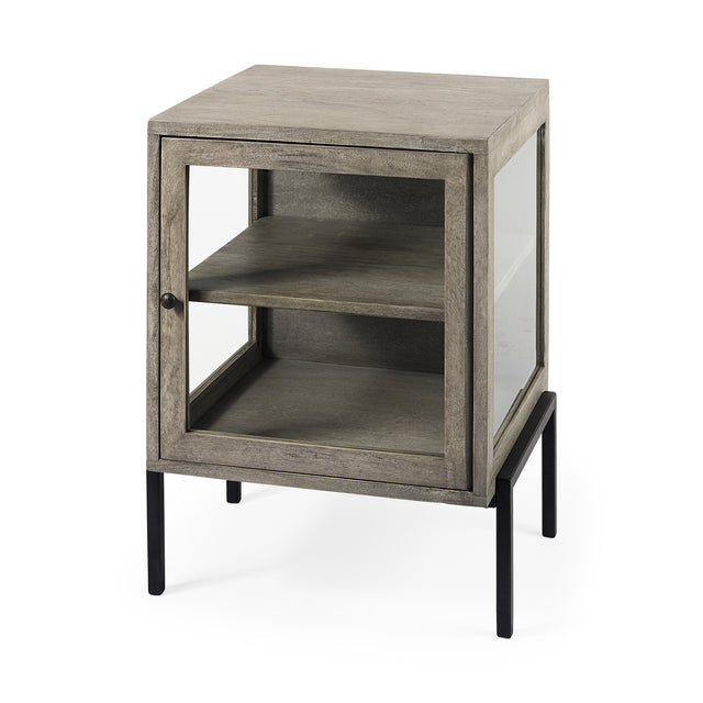 Arelius Gray/Black Wood End/Side Table - Ornate Home