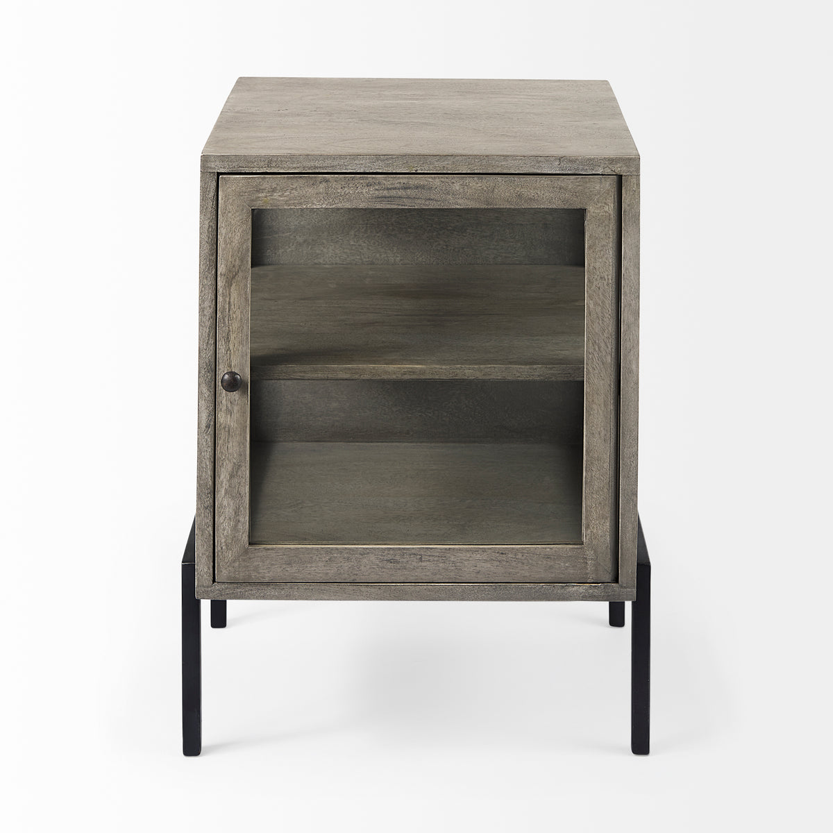Arelius Gray/Black Wood End/Side Table - Ornate Home