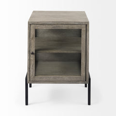 Arelius Gray/Black Wood End/Side Table