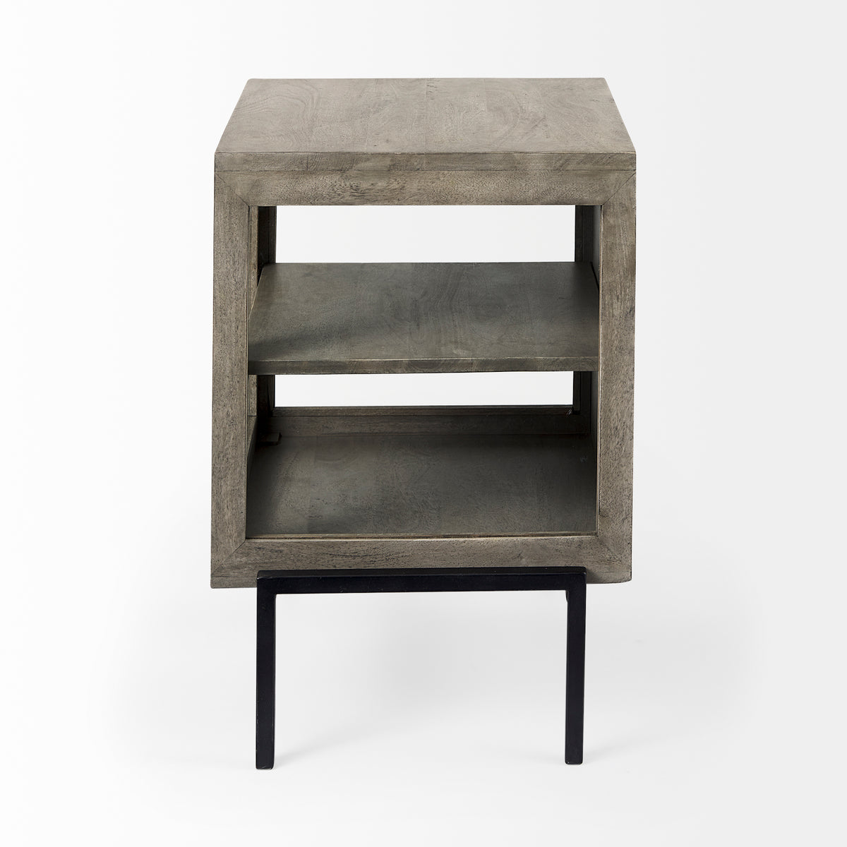 Arelius Gray/Black Wood End/Side Table - Ornate Home