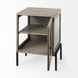 Arelius Gray/Black Wood End/Side Table - Ornate Home