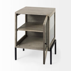 Arelius Gray/Black Wood End/Side Table
