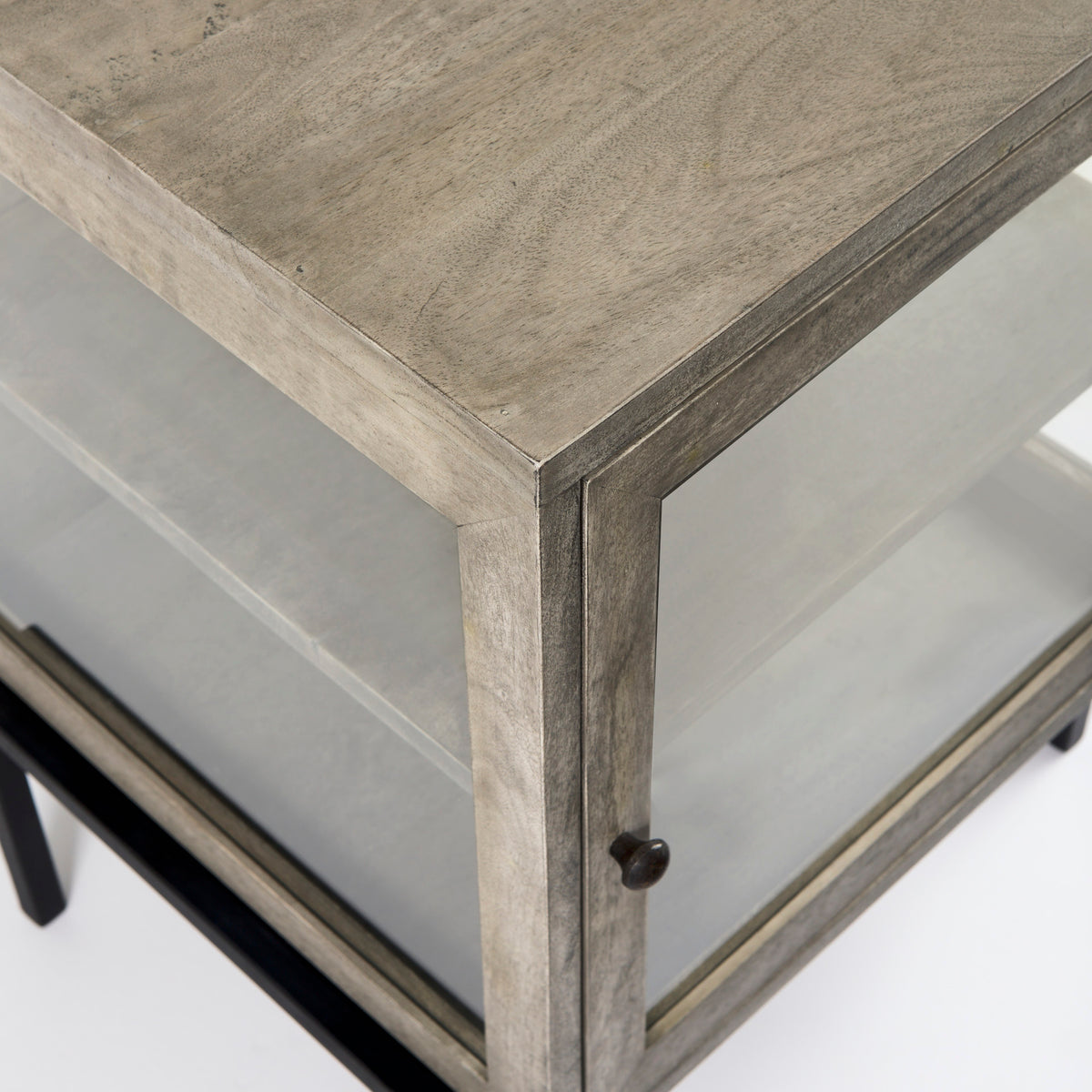 Arelius Gray/Black Wood End/Side Table - Ornate Home