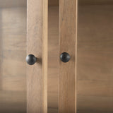 Arelius Light Brown/Black Wood Display Cabinet - Ornate Home