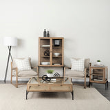 Arelius Light Brown/Black Wood Display Cabinet - Ornate Home