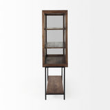 Arelius Medium Brown/Black Wood Display Cabinet - Ornate Home