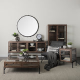 Arelius Medium Brown/Black Wood Display Cabinet - Ornate Home