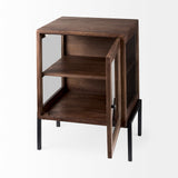 Arelius Medium Brown/Black Wood End/Side Table - Ornate Home