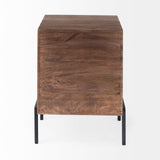 Arelius Medium Brown/Black Wood End/Side Table - Ornate Home