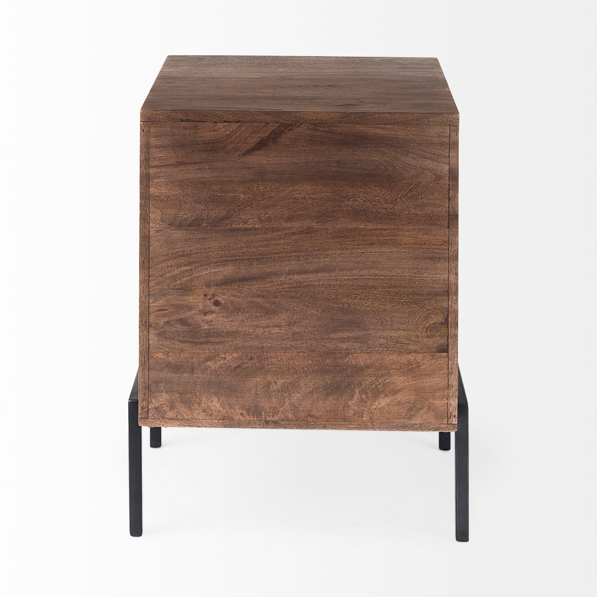 Arelius Medium Brown/Black Wood End/Side Table - Ornate Home