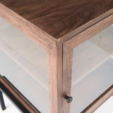 Arelius Medium Brown/Black Wood End/Side Table - Ornate Home