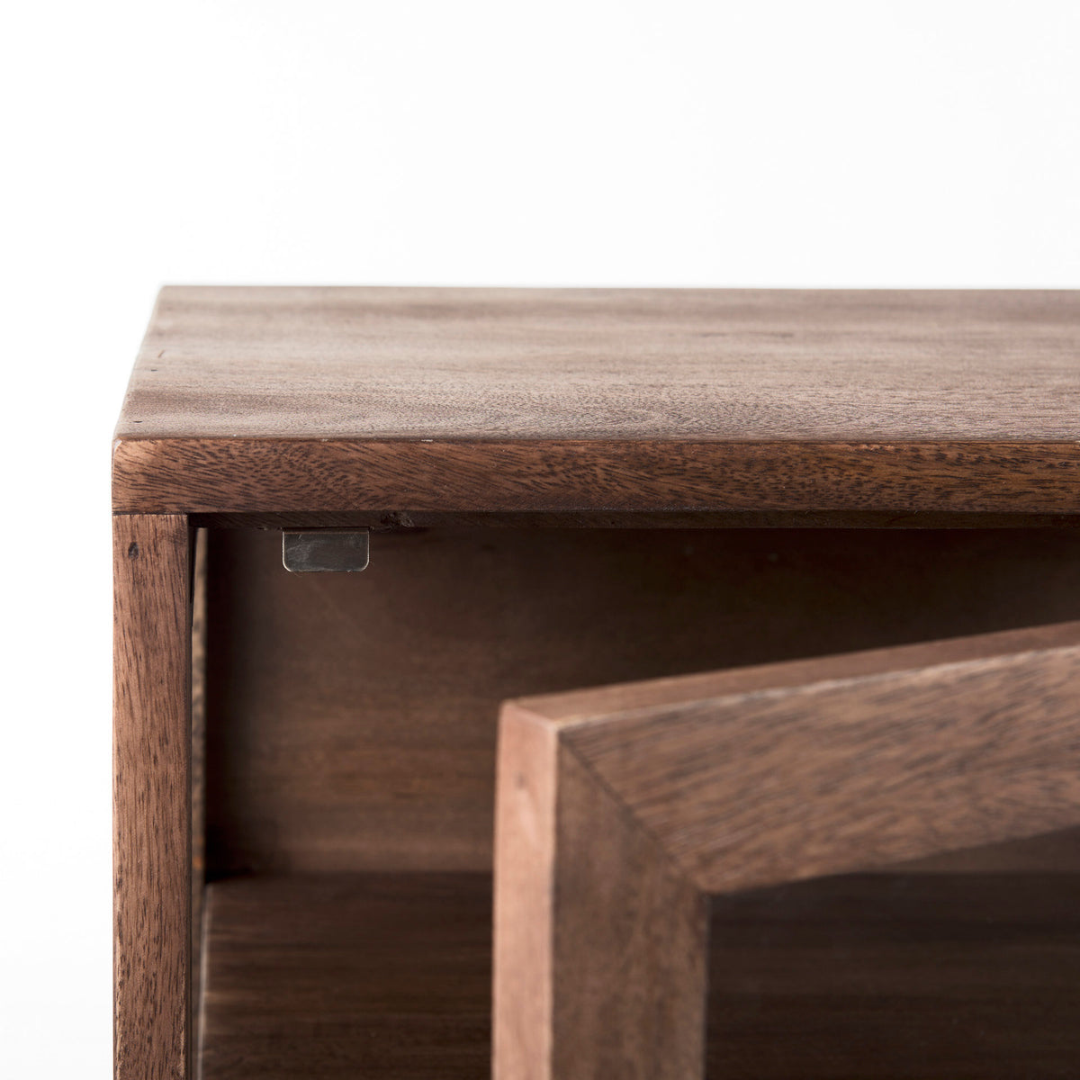 Arelius Medium Brown/Black Wood End/Side Table - Ornate Home