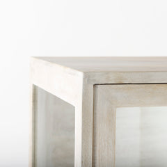 Arelius White/Gold Wood Display Cabinet
