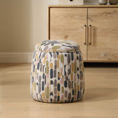 Arem Multicolor Upholstered Ottoman - Ornate Home