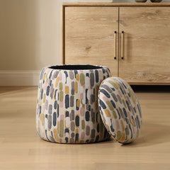 Arem Multicolor Upholstered Ottoman - Ornate Home