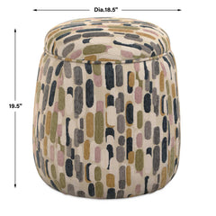 Arem Multicolor Upholstered Ottoman - Ornate Home
