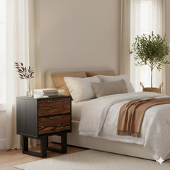 Aremi Brown & Black Nightstand - Ornate Home