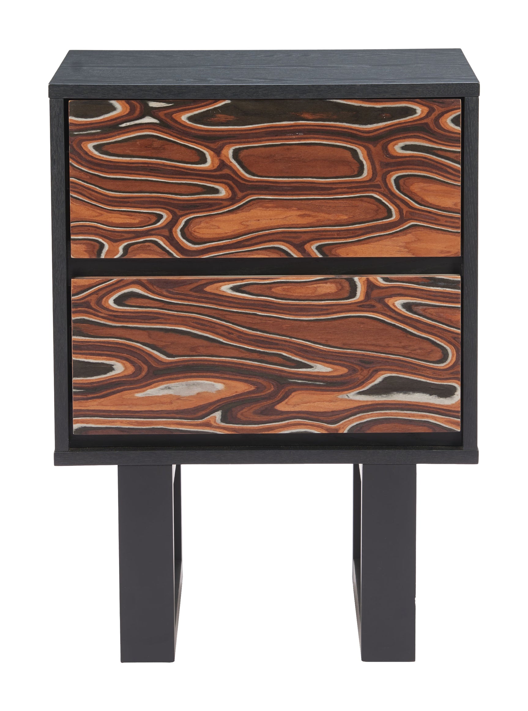 Aremi Brown & Black Nightstand - Ornate Home