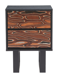 Aremi Brown & Black Nightstand - Ornate Home