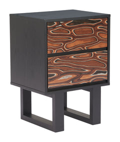 Aremi Brown & Black Nightstand - Ornate Home