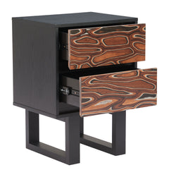 Aremi Brown & Black Nightstand - Ornate Home