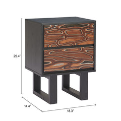 Aremi Brown & Black Nightstand - Ornate Home
