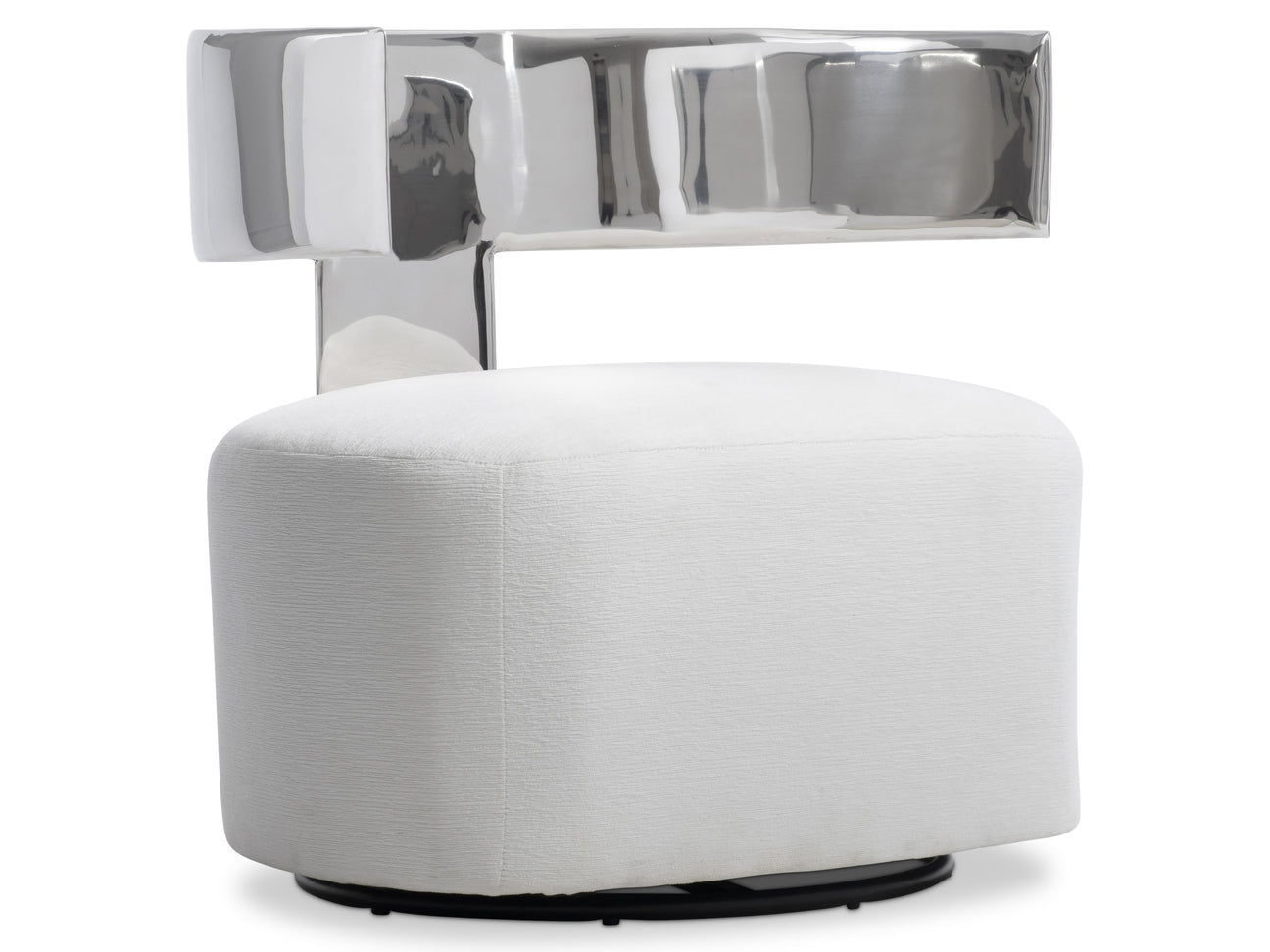 Ares Glamorous/White/Cream Fabric Swivel Chair - Ornate Home