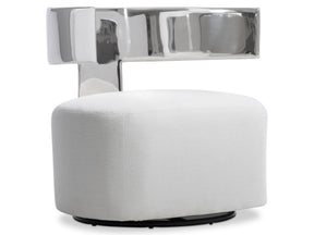 Ares Glamorous/White/Cream Fabric Swivel Chair - Ornate Home