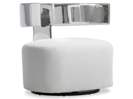 Ares Glamorous/White/Cream Fabric Swivel Chair - Ornate Home