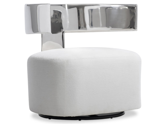 Ares Glamorous/White/Cream Fabric Swivel Chair - Ornate Home