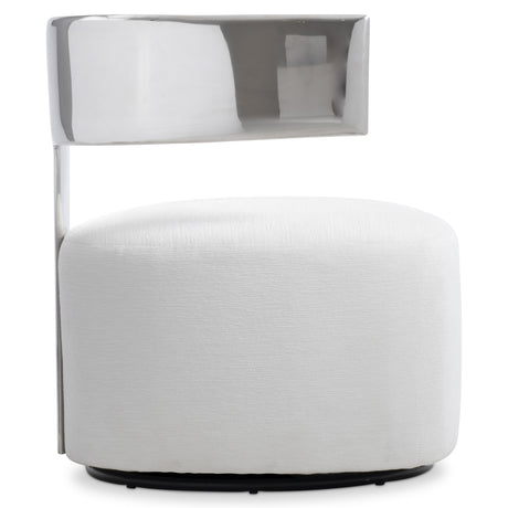 Ares Glamorous/White/Cream Fabric Swivel Chair - Ornate Home