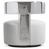 Ares Glamorous/White/Cream Fabric Swivel Chair - Ornate Home