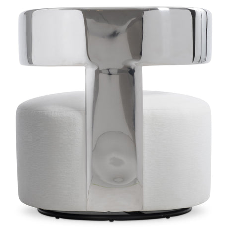 Ares Glamorous/White/Cream Fabric Swivel Chair - Ornate Home